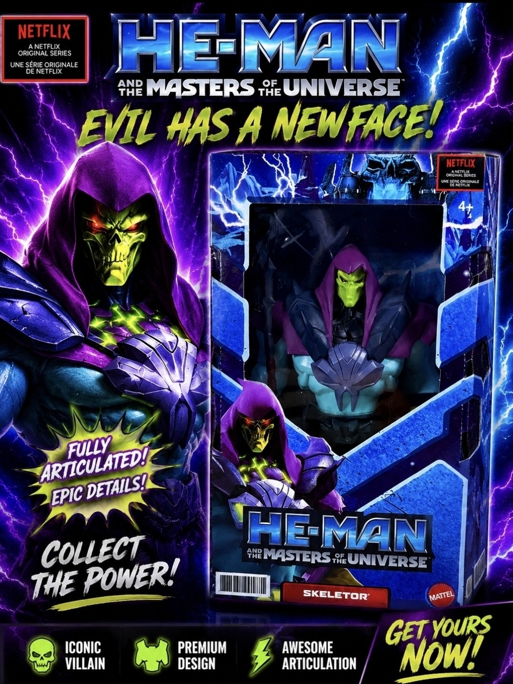 He-Man Masters of the Universe Skeletor Action Figure - Purple & Green